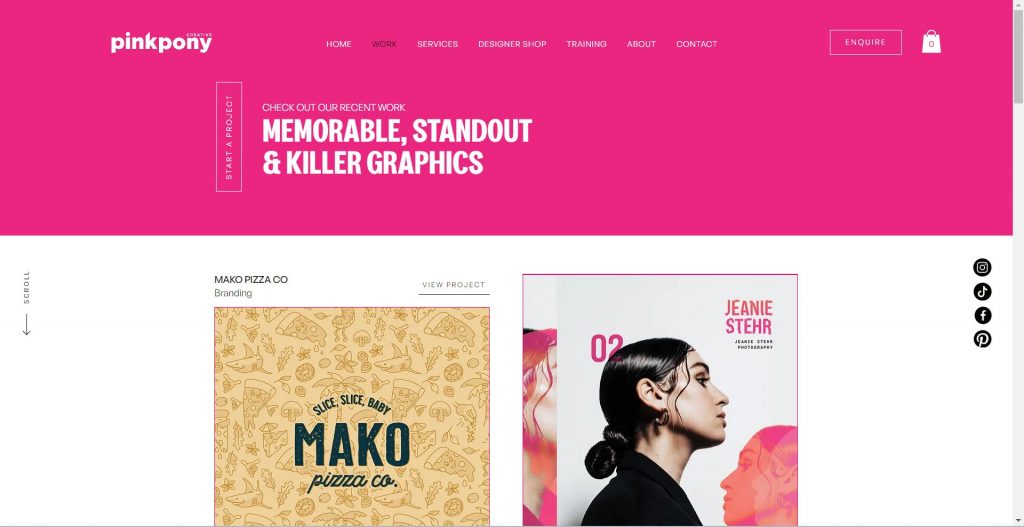 graphic design portfolio website 